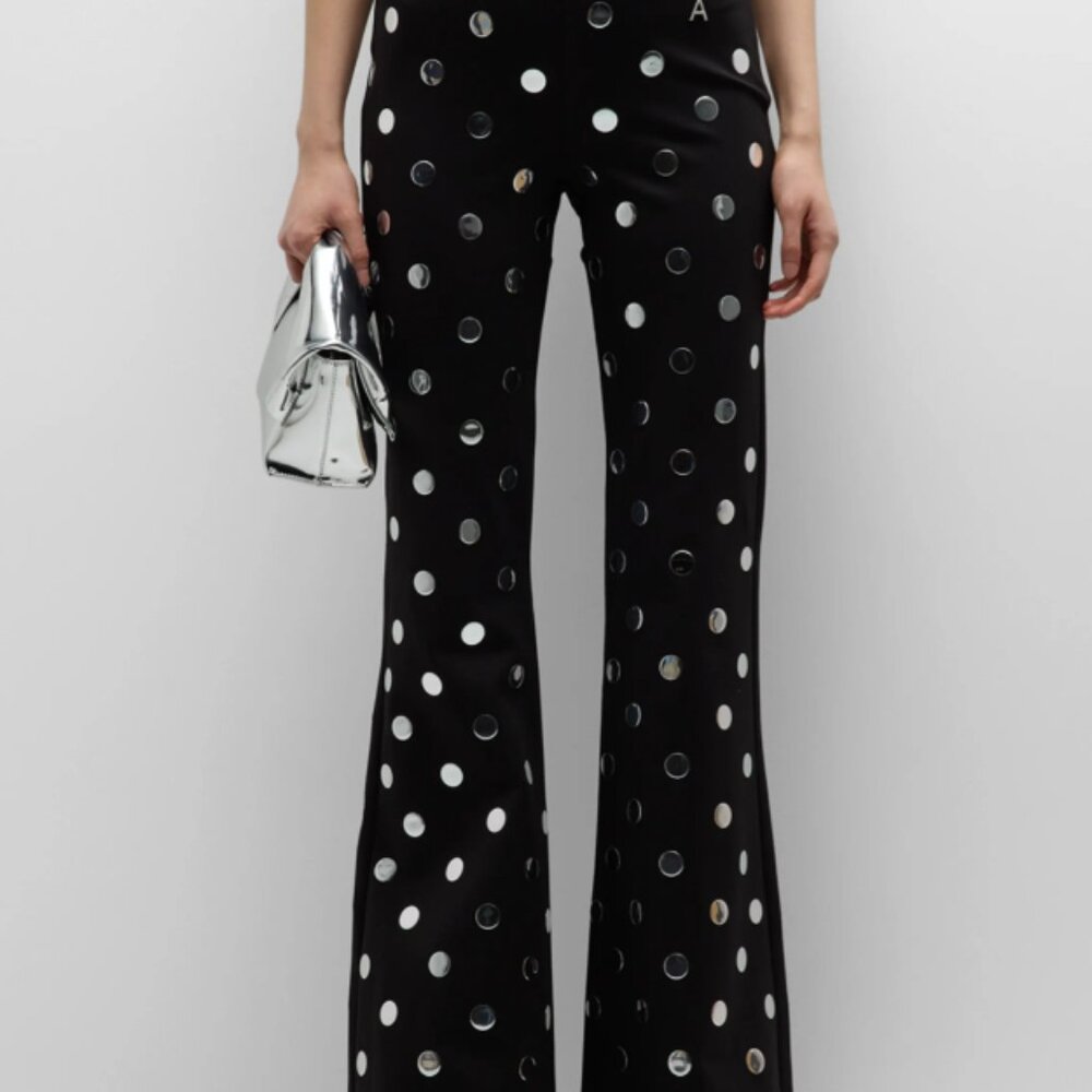 AREA Polka Dot flared trousers